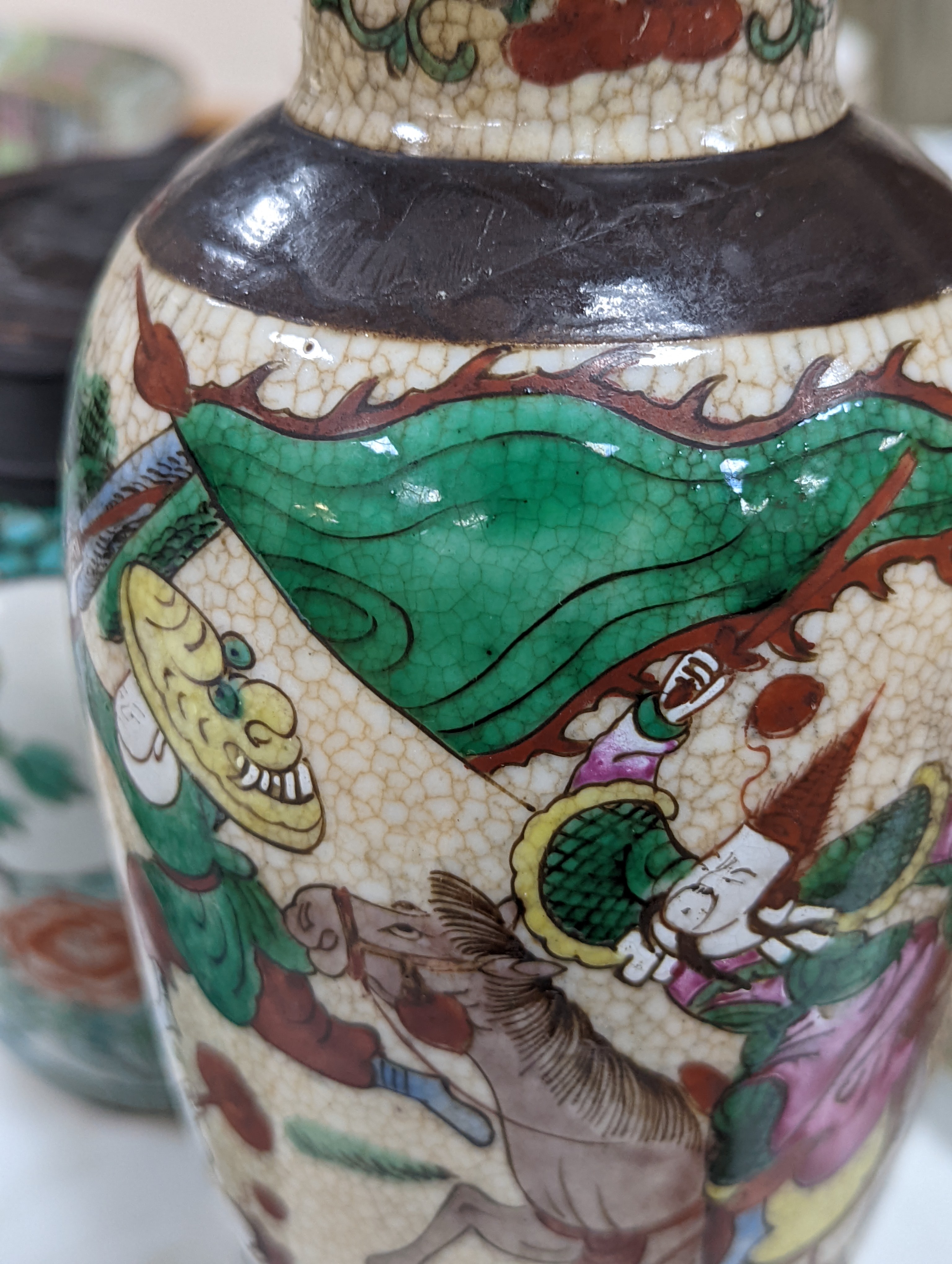 Two 19th century Chinese jars and a later doucai vase